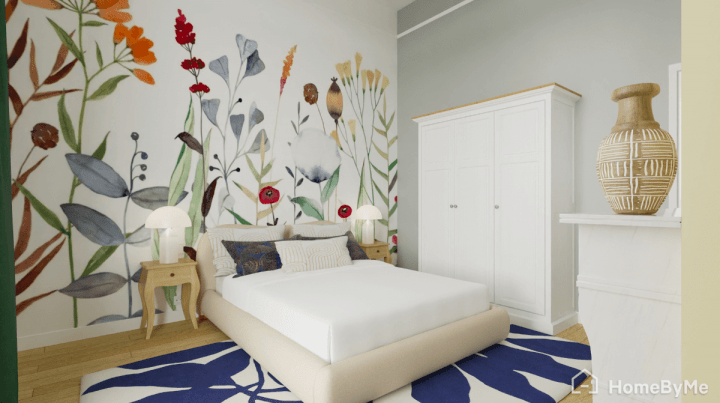Master bedroom fungi inspired decor