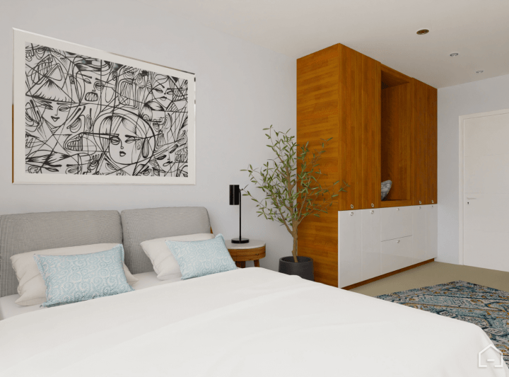 Traditional mid-century modern bedroom