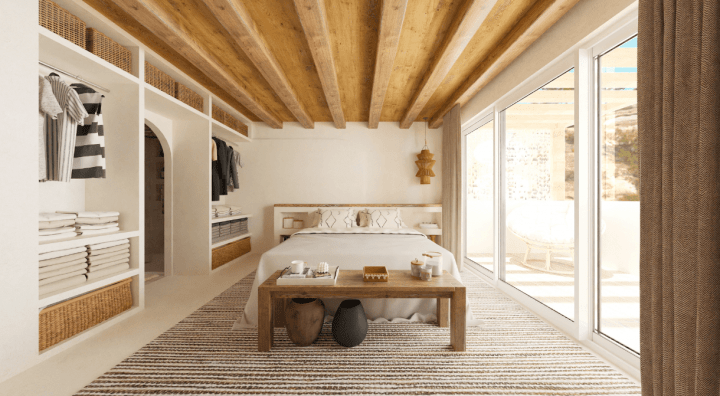 Built in storage wall bedroom style