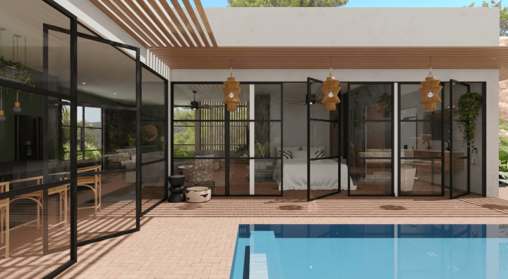 open outdoor kitchen
