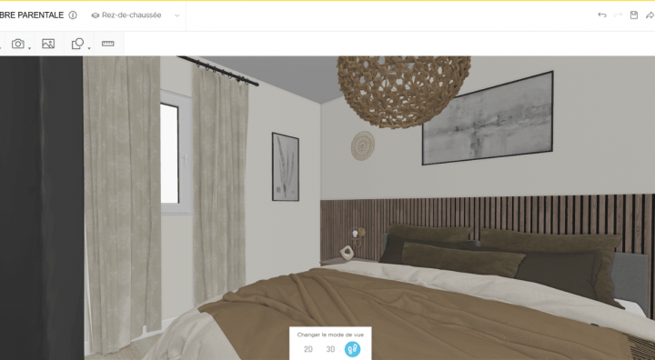 3D view of bedroom plan