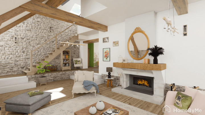 Living room for a barndominium
