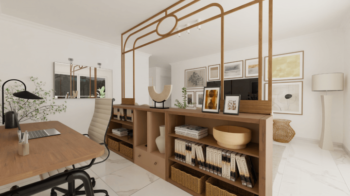 Little nook for an office in the living room