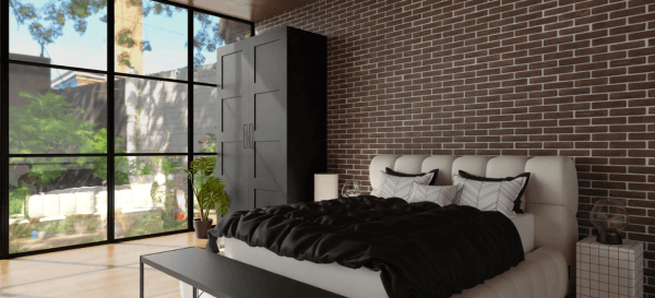 Bedroom in industrial style