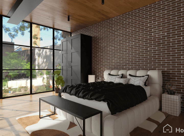 Bedroom in industrial style