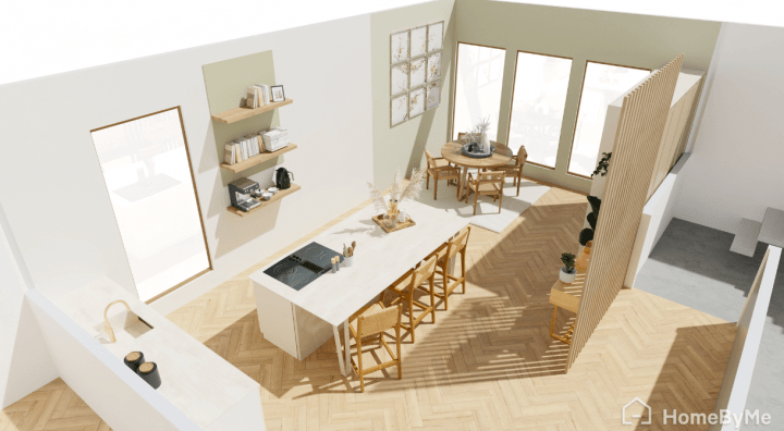 2D plan of a kitchen island