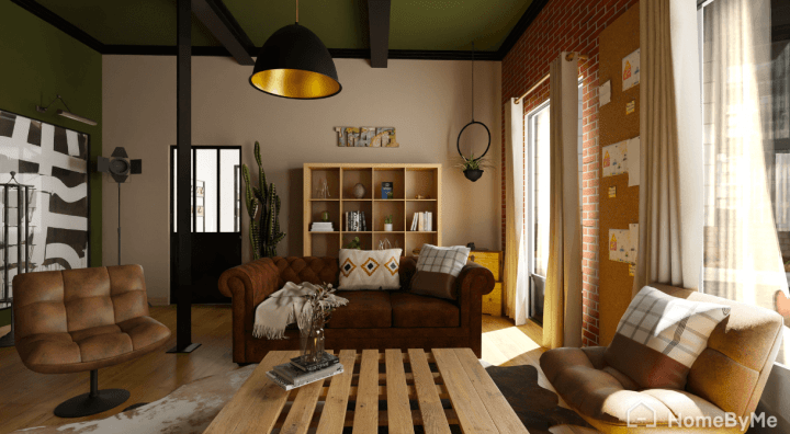 Industrial style living room