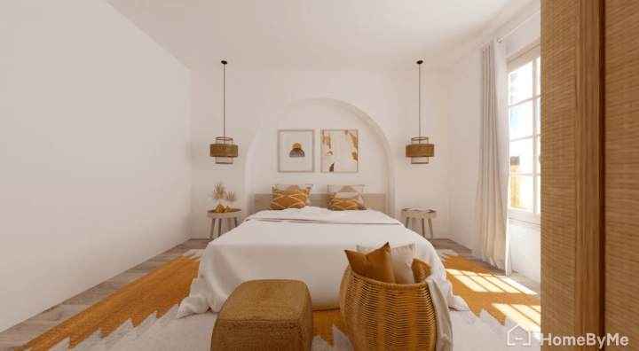 3D bedroom view with HomeByMe