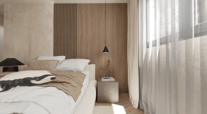 Minimalist bedroom view
