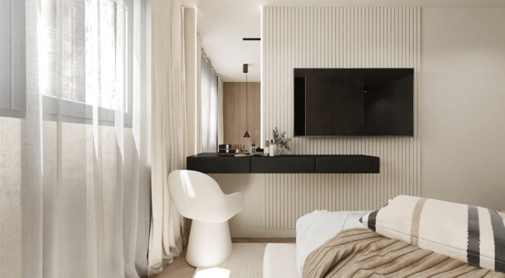 Minimalist desk for bedroom
