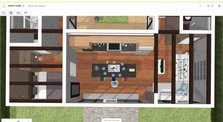 Plan of a renovated kitchen