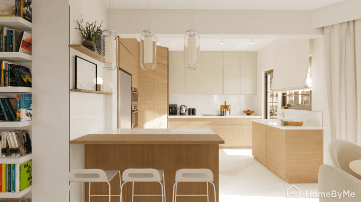 Scandinavian white and wood style kitchen