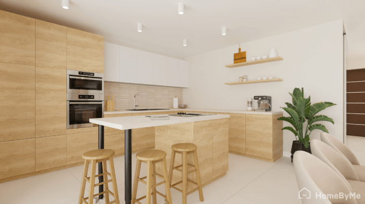 Nordic kitchen with crisp white and wood accents