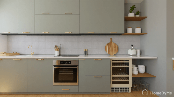 single wall genious layout with built-in appliance