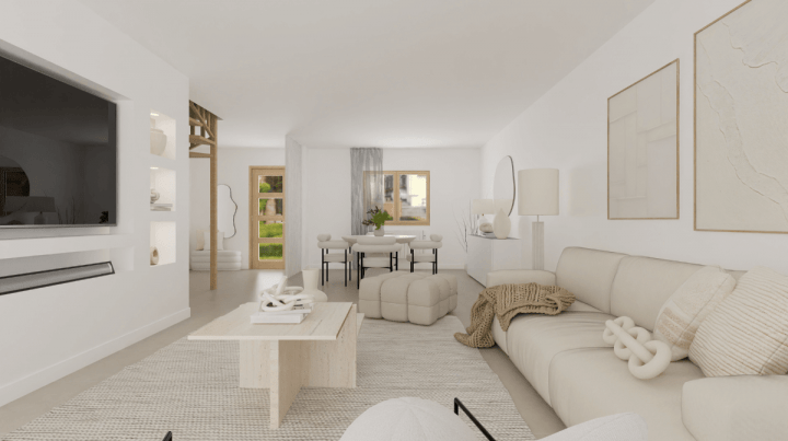 Organic modern style for a living room