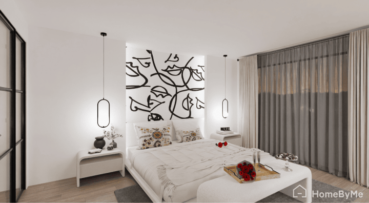 valentin's day bedroom deor idea realized with HomeByMe 3d planner