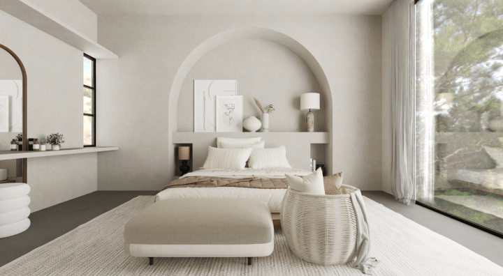 Window aligned layout bedroom