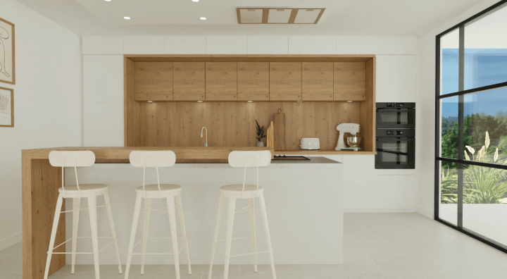 White and wooden kitchen